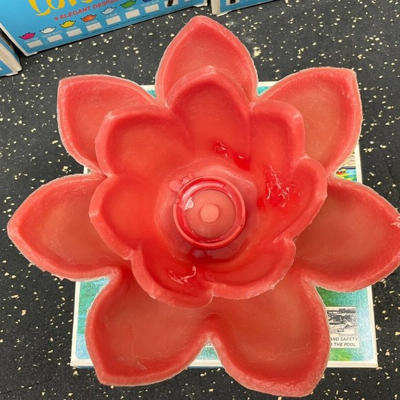 4 Vtg Lotus Lite Candle Glo Floating Pool Candles Tiki MCM Red Orange Blue White - Picture 4 of 11